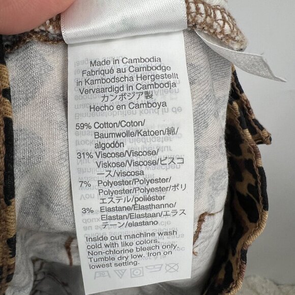 J.CREW 9" High Rise Skinny Jeans Size 32 Waist Exposed Button Fly Leopard Print - Picture 12 of 15